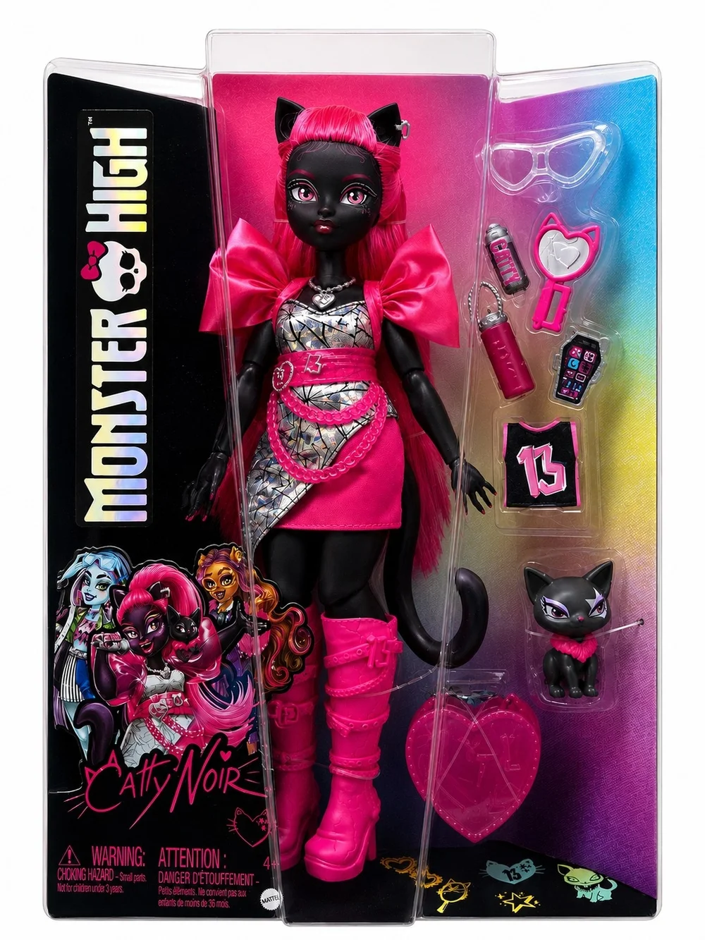 Monster High Cathy Noir Doll - Black & Hot Pink